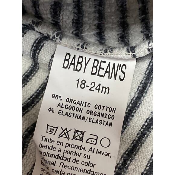 Bean's Baby Girls Black White Striped Long Sleeve Pockets A-line Dress 18-24M - Picture 4 of 4